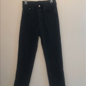 H&M black vintage wash mom jean